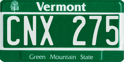 VT license plate CNX275