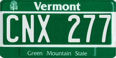 VT license plate CNX277