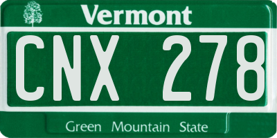 VT license plate CNX278