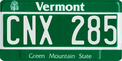 VT license plate CNX285