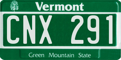 VT license plate CNX291