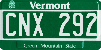 VT license plate CNX292