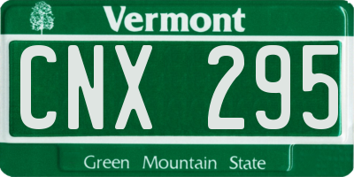 VT license plate CNX295