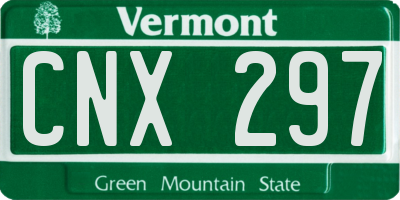 VT license plate CNX297