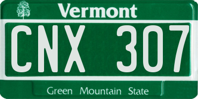 VT license plate CNX307