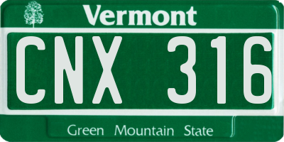 VT license plate CNX316