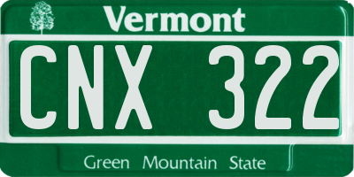 VT license plate CNX322