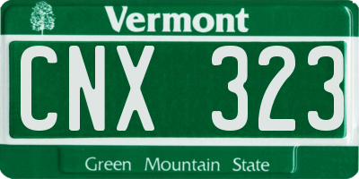 VT license plate CNX323