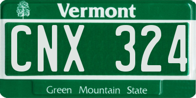 VT license plate CNX324