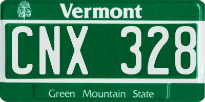 VT license plate CNX328