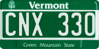 VT license plate CNX330