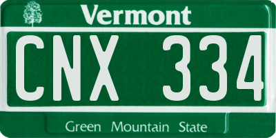 VT license plate CNX334