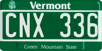 VT license plate CNX336