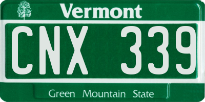 VT license plate CNX339