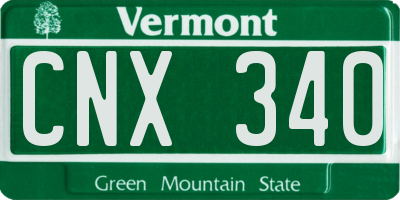 VT license plate CNX340