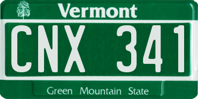 VT license plate CNX341