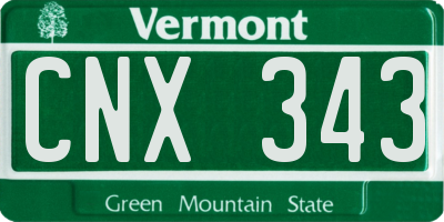 VT license plate CNX343
