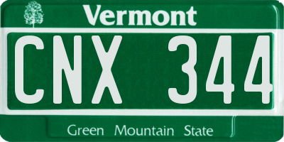 VT license plate CNX344