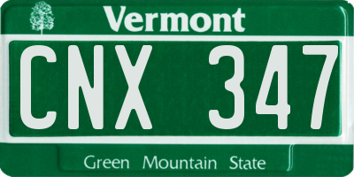 VT license plate CNX347