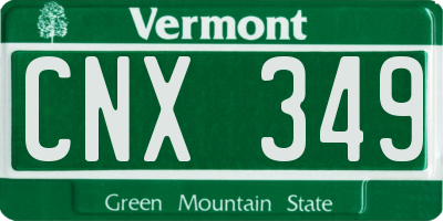 VT license plate CNX349