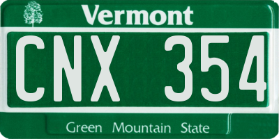 VT license plate CNX354