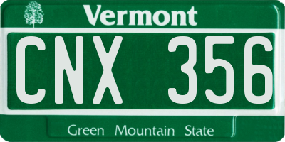 VT license plate CNX356