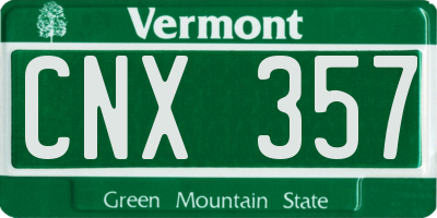 VT license plate CNX357