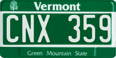 VT license plate CNX359