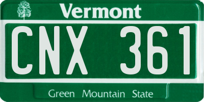 VT license plate CNX361