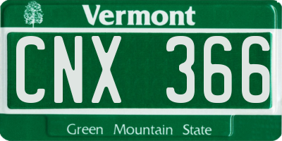 VT license plate CNX366