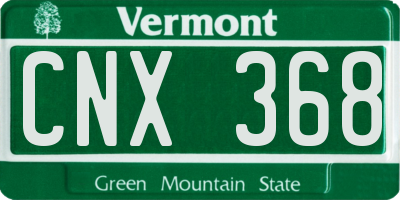 VT license plate CNX368