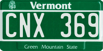 VT license plate CNX369