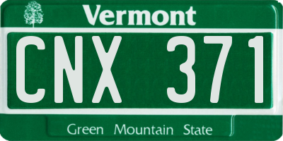 VT license plate CNX371