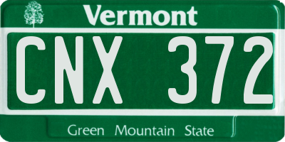 VT license plate CNX372