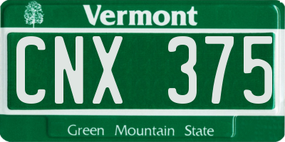 VT license plate CNX375