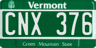 VT license plate CNX376