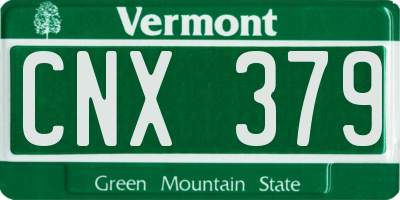 VT license plate CNX379