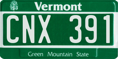 VT license plate CNX391