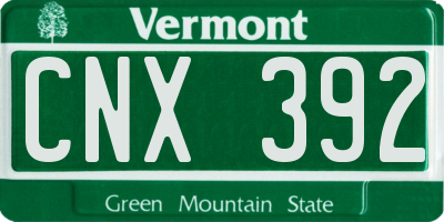VT license plate CNX392