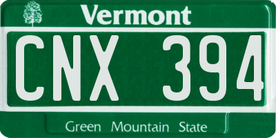 VT license plate CNX394