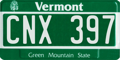 VT license plate CNX397
