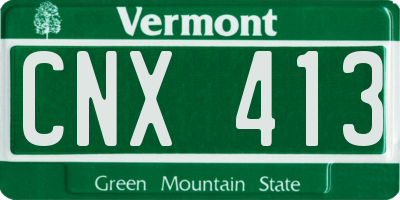 VT license plate CNX413