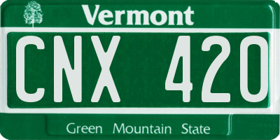 VT license plate CNX420