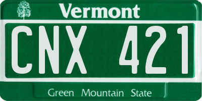 VT license plate CNX421
