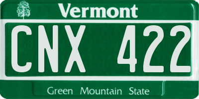 VT license plate CNX422