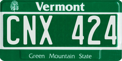 VT license plate CNX424