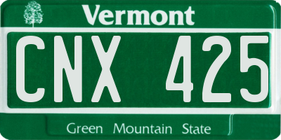 VT license plate CNX425
