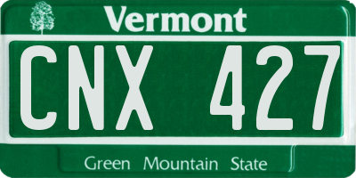 VT license plate CNX427