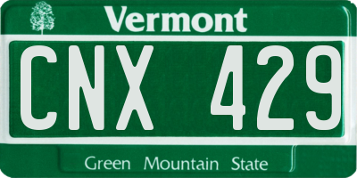 VT license plate CNX429