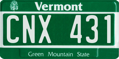 VT license plate CNX431